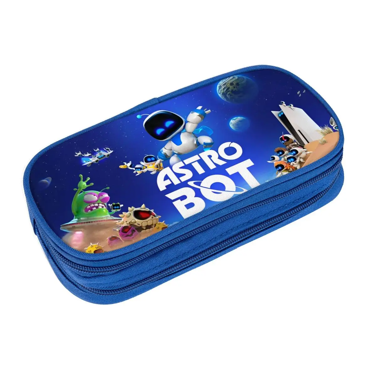 A-Astro-Bot Cartoon Robert Pencil Case School Pencil Cases Zipper Girls Boys Kawaii Portable Pencil Pouch Stationery Organizer