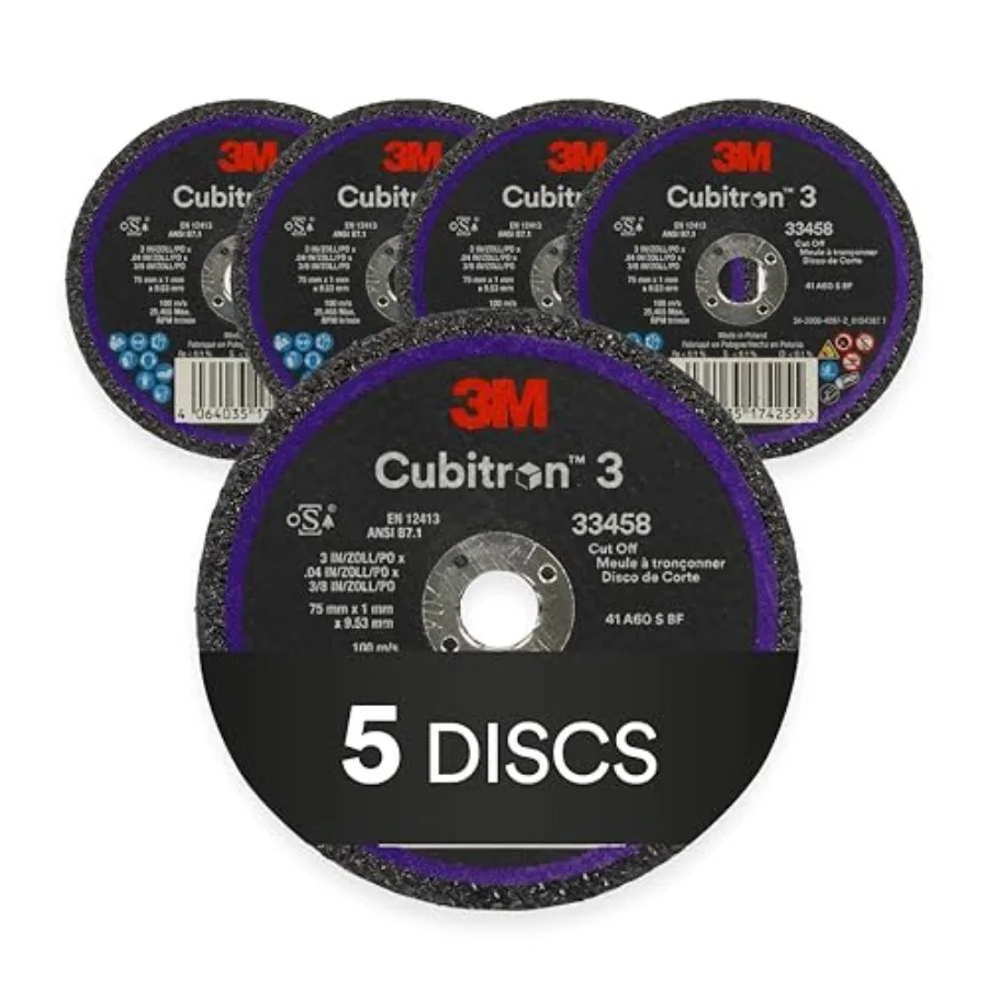 

Cubitron 3 Cut-Off Wheel 75 mm x 1 mm x 9.53 mm Blue Long Lasting Performance High Cut Rate for Automotive Cutting and Splicing