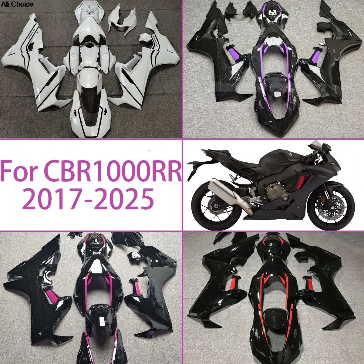 

Бело-черные литые обтекатели для Honda CBR1000RR 2017-2025 гг., комплект обтекателей CBR 1000RR 17-25
