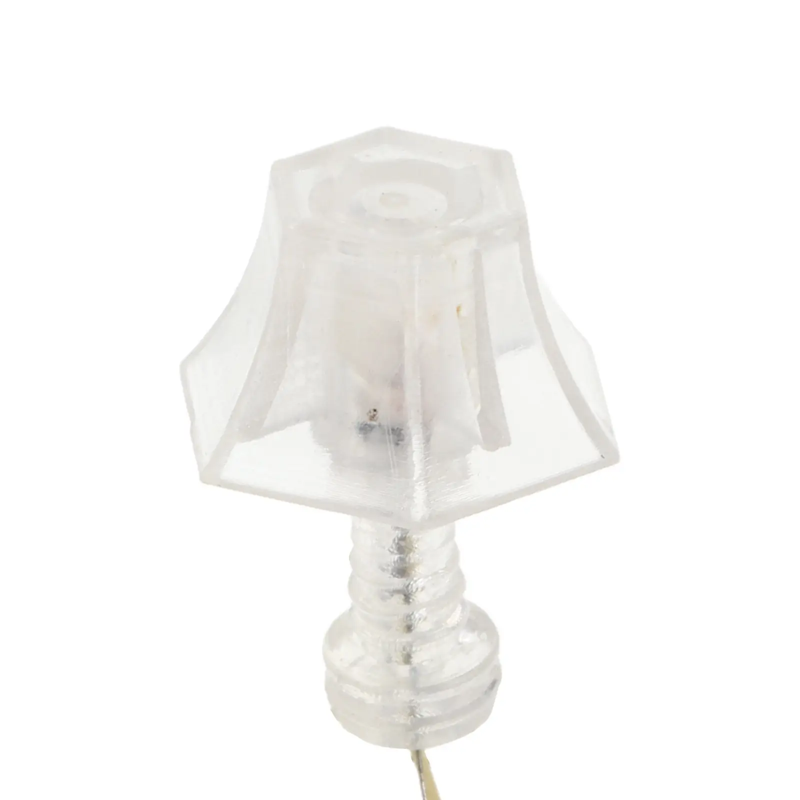 ชุดโคมไฟตั้งโต๊ะขนาดเล็ก 4 ชิ้น ดีไซน์สมจริงสำหรับบ้านตุ๊กตา ขนาด 1:20 1:25 แสงวอร์มโทน สำหรับตกแต่งบ้านจิ๋ว DIY