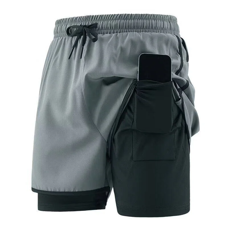

Men's Athletic Basketball Training Shorts Four-Five Inches Running Fitness Gym Sportswear Anti-Light Mid-Waist Straight Leg