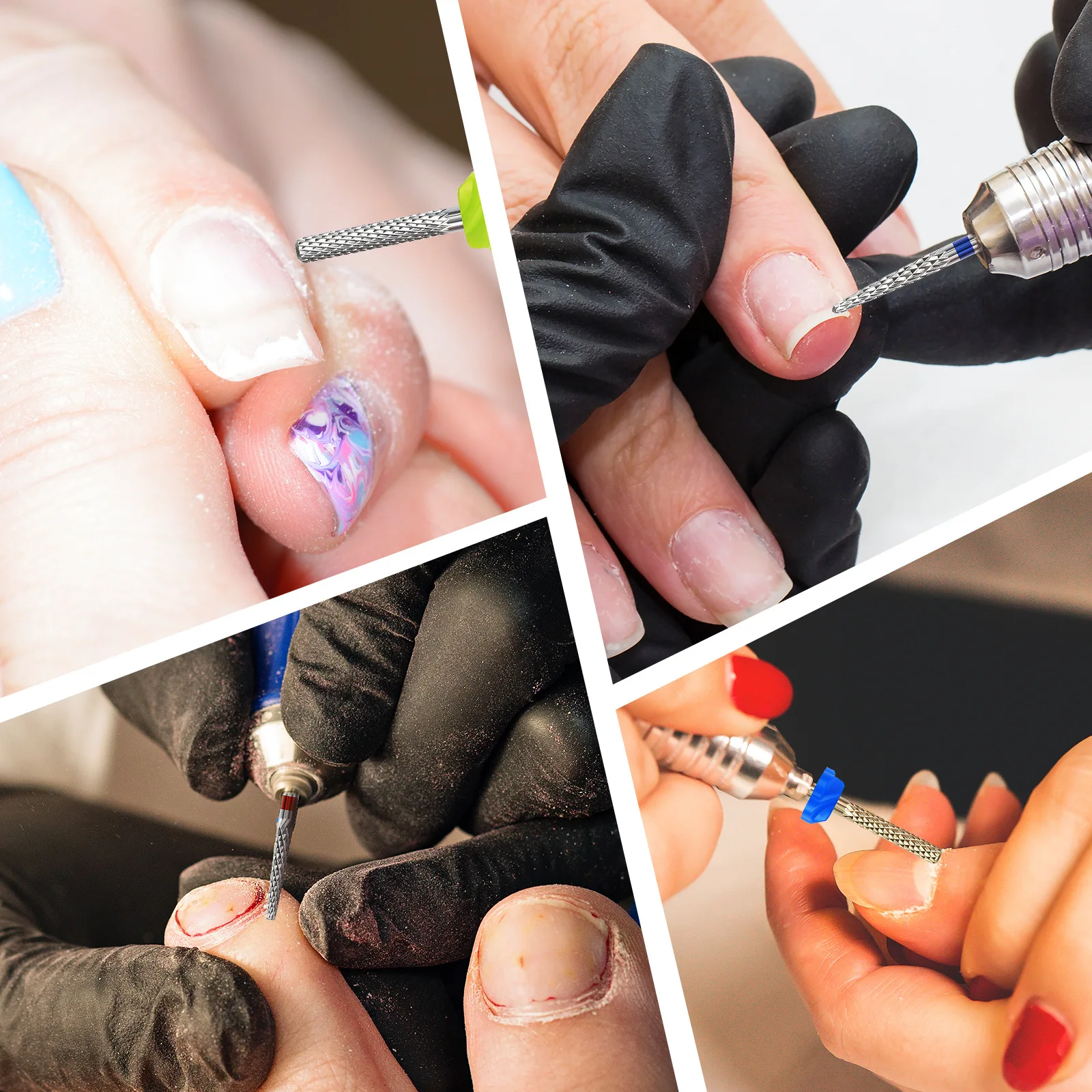 Professional Carbide Nail Drill Bits - 3/32" Tungsten Steel for Acrylic Gel & Natural Nails - Pedicure & Manicur Care Tools