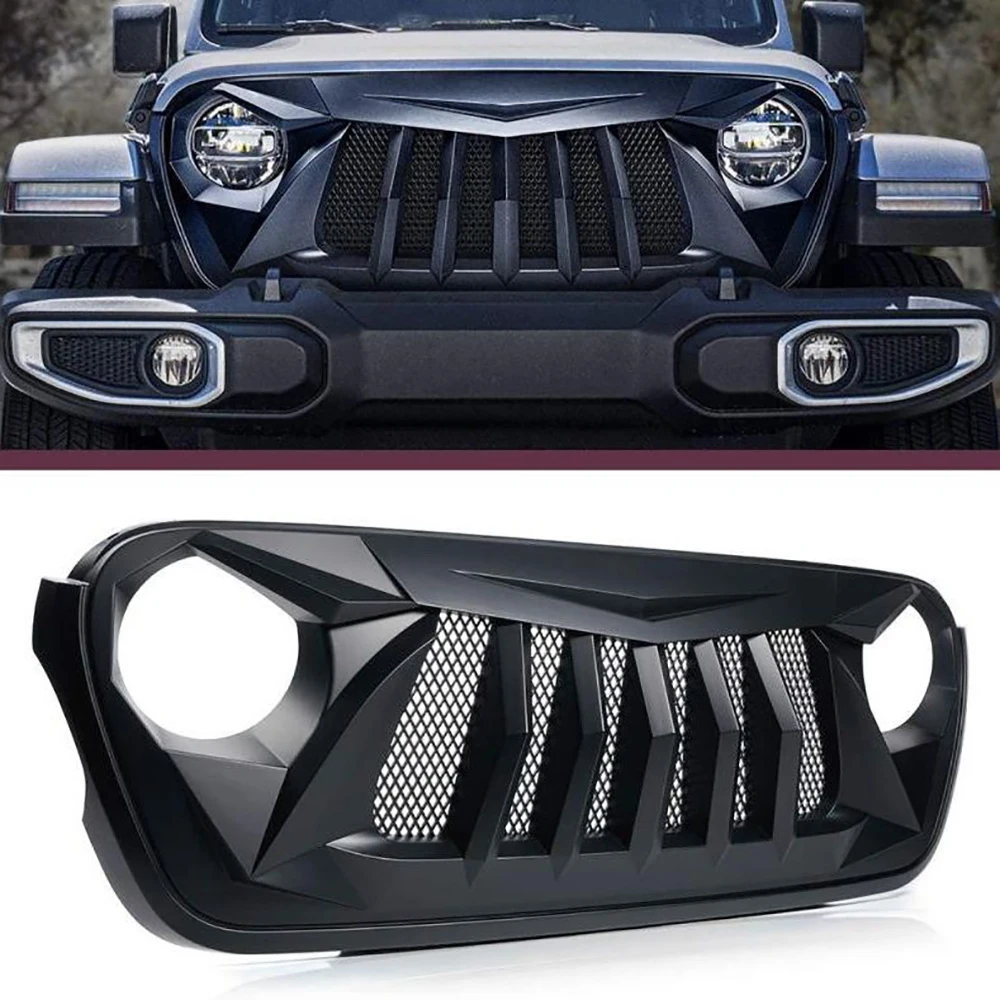Решетка радиатора Lantsun JL1239 для Jeep Wrangler JL2018+ 1 шт. черная