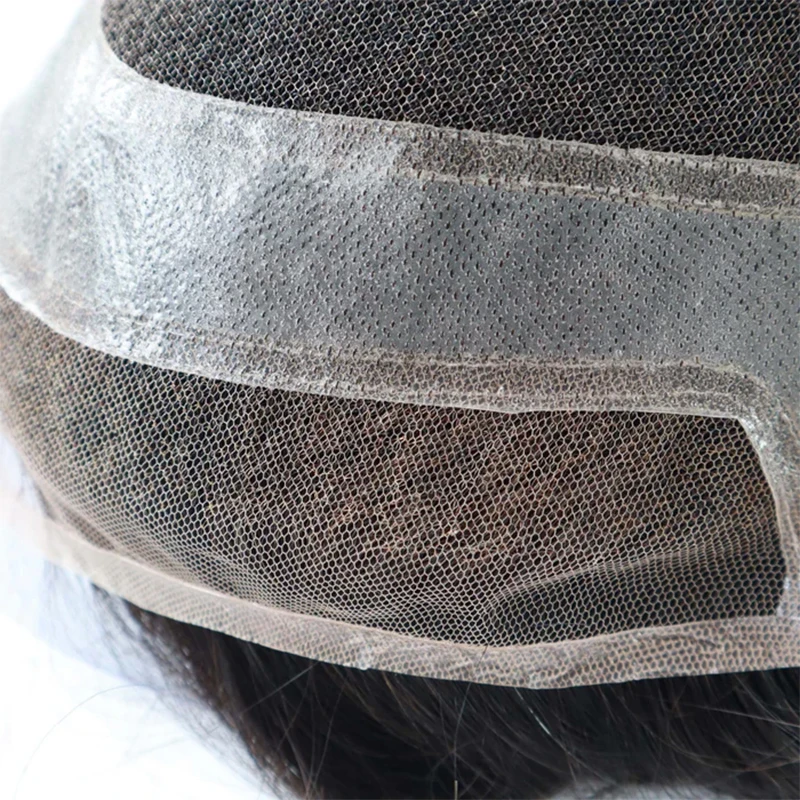 شعر مستعار للرجال جديد الدانتيل السويسري بولي ذكر الشعر الاصطناعي الرجال الشعر المستعار تنفس 100% شعر الإنسان وحدة نظام شعري طبيعي 110%-130%