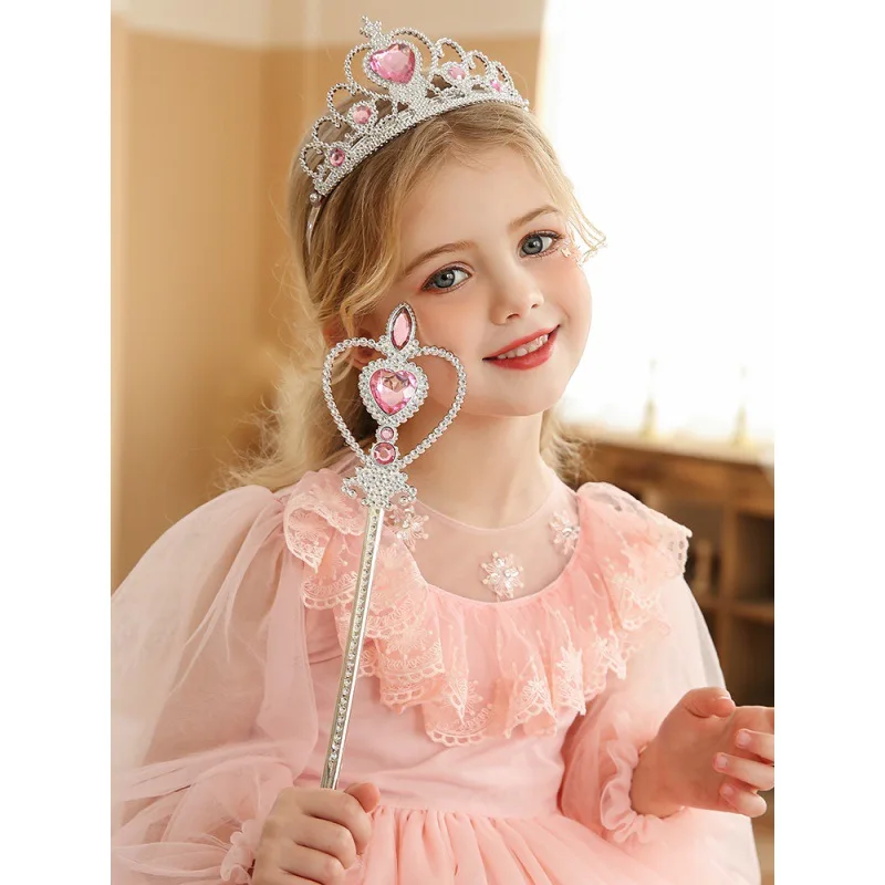 

Головные уборы с короной, детский набор аксессуаров для волос, подарочная коробка, корона принцессы для девочек, аксессуары «Холодное сердце Эльзы»