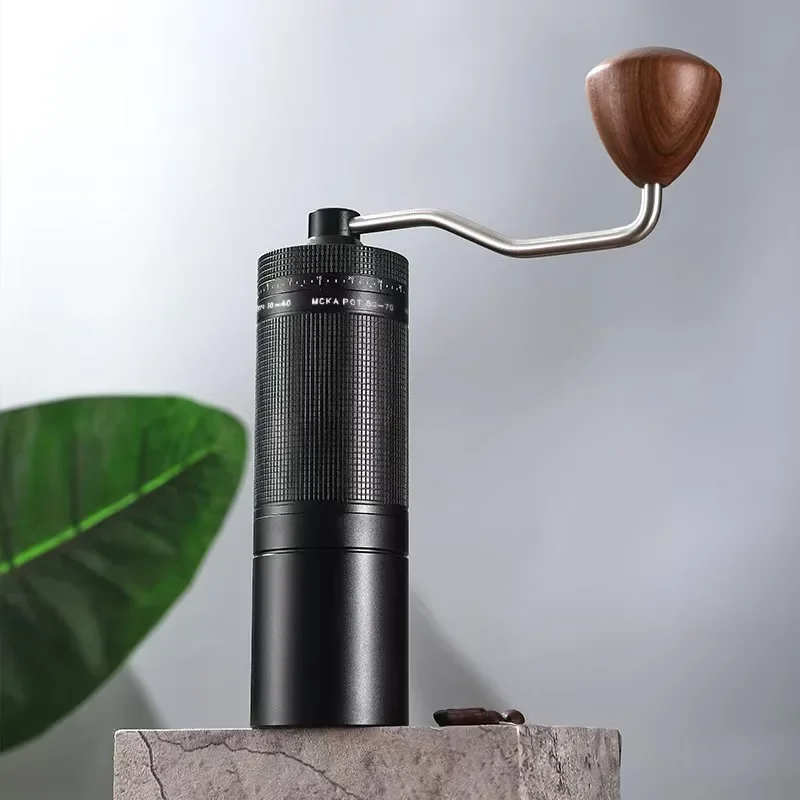 

Al-Alloy Body 420 Stainless Steel Burr Homeuse Espresso Mini Small Hand Mill Portable Manual Coffee Grinder With Wood Handle