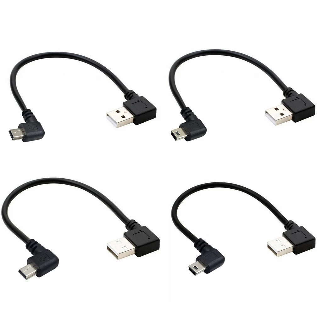 USB Right Left to Mini USB Data Charger Cable 90 Degree Left Right Angled Connector 25cm 0.5m 1.5m 5m mini usb cable short cord