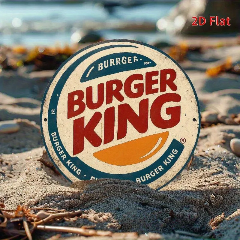 Burger King Retro-Holzlogo – Rot-weiße Burger King-Logodekoration – Zuhause, Büro, Garage, Café – Detail 8