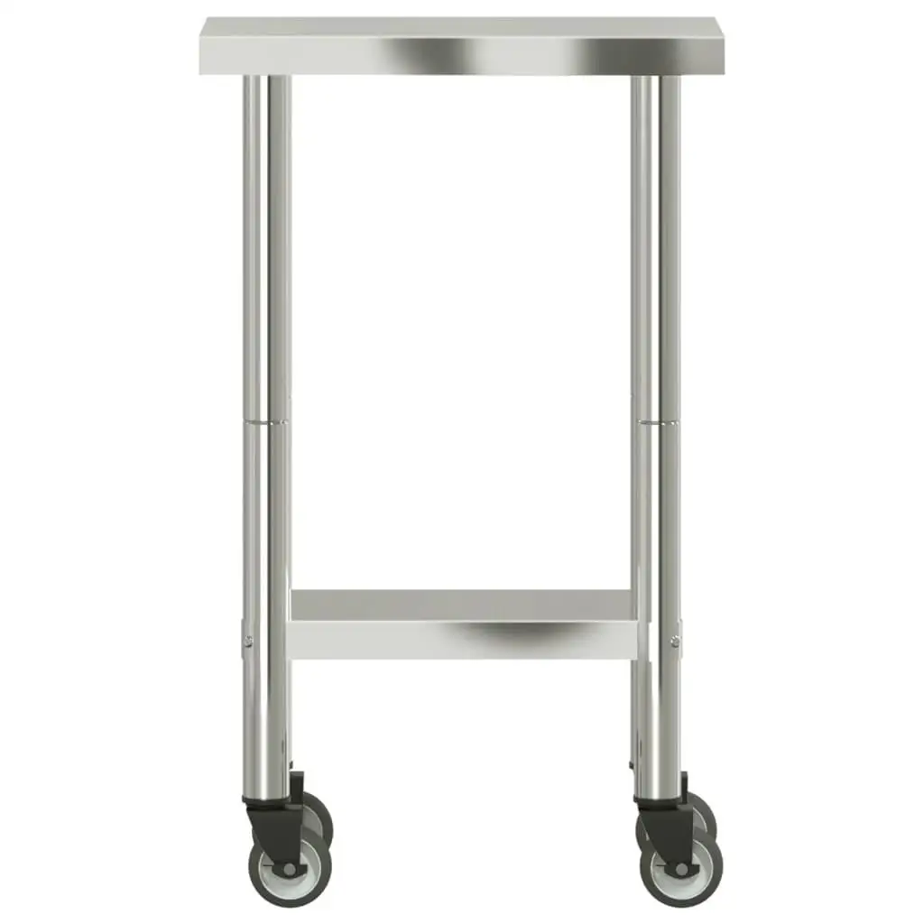 Portable Stainless Steel Kitchen Work Table with Wheels - 21.7x11.8x33.5 Inch Versatile Cart