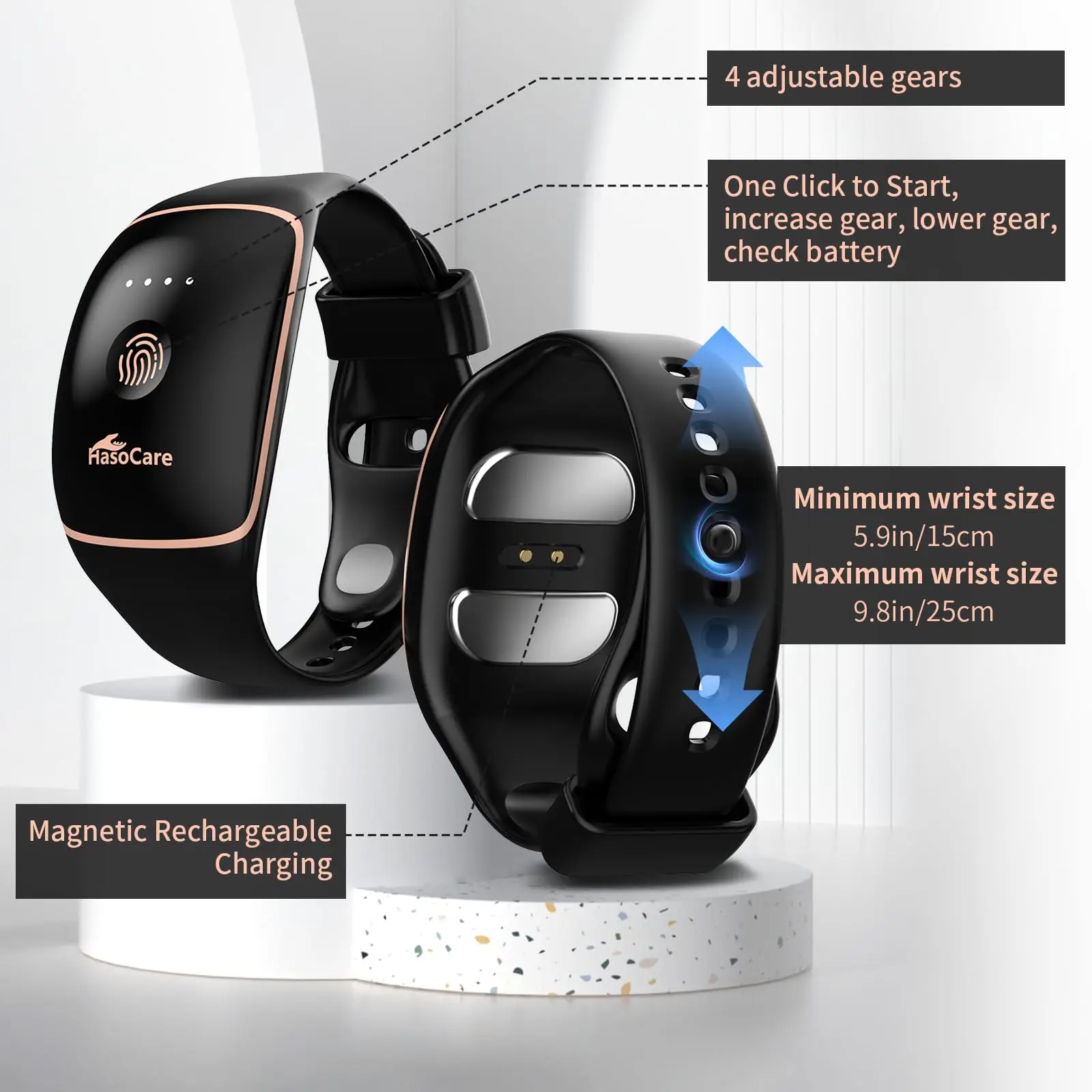 Anti-Nausea Device Antiemetic Wristband Magnetic Charging 4 Gear Tens Stimulator Morning Sickness Relieve in Travel Car Relax
