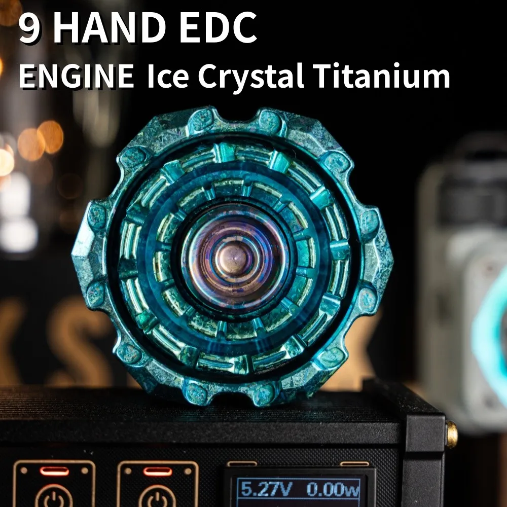 9 HAND EDC Ice Crystal Titanium ENGINE Limited Edition 99 Fidget Spinner Adult Sensory Toys Multi-blade Fidget Spinner