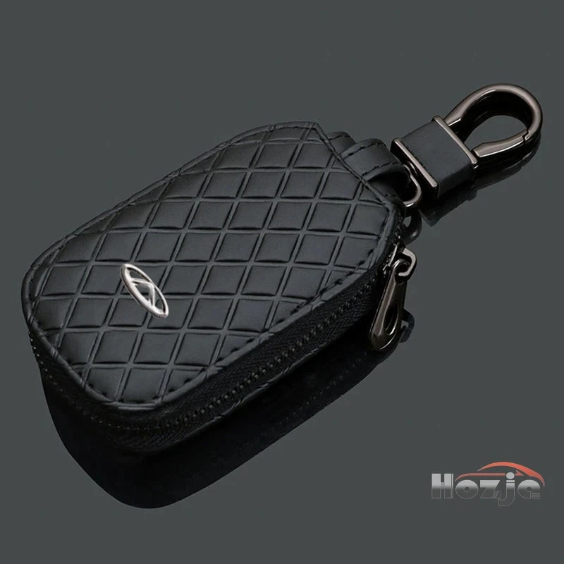 

Car Leather Zipper Key Case for Chery Tiggo 2 3 4 7 8 9 Pro Max 3X 5X Omoda 5 A13 T11 Folding Keyless Remote Storage Bag