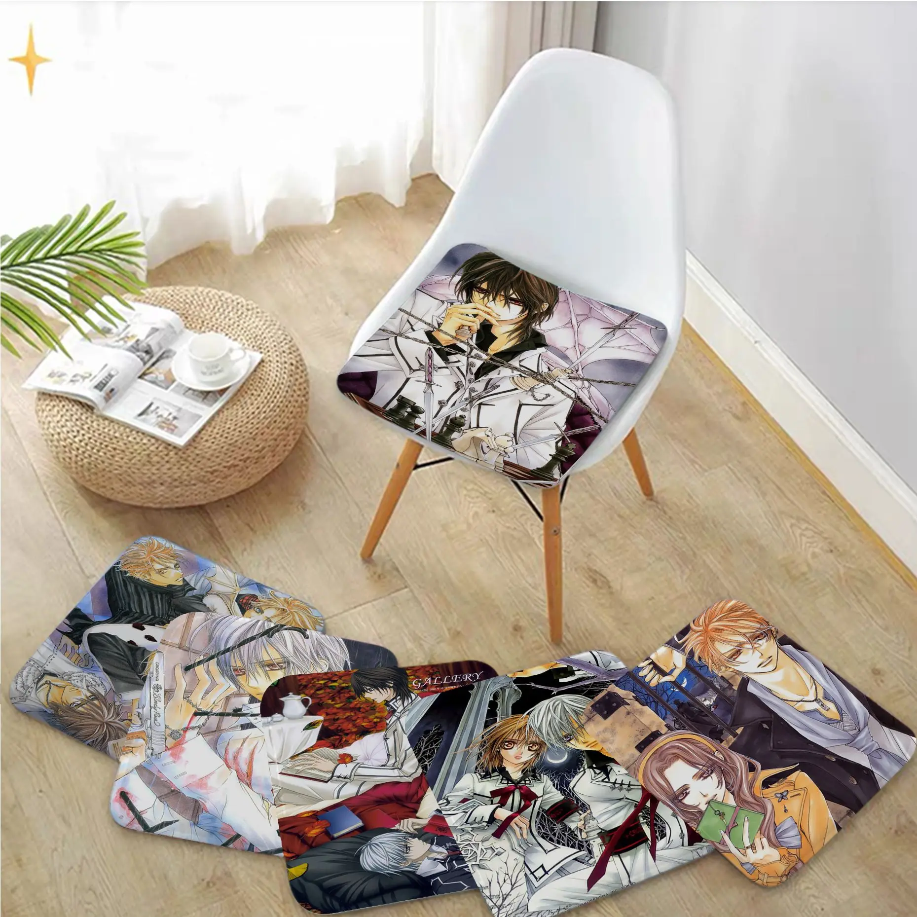 

Vampire Knight Creative Seat Cushion Office Dining Stool Pad Sponge Sofa Mat Non-Slip Sofa Decor Tatami