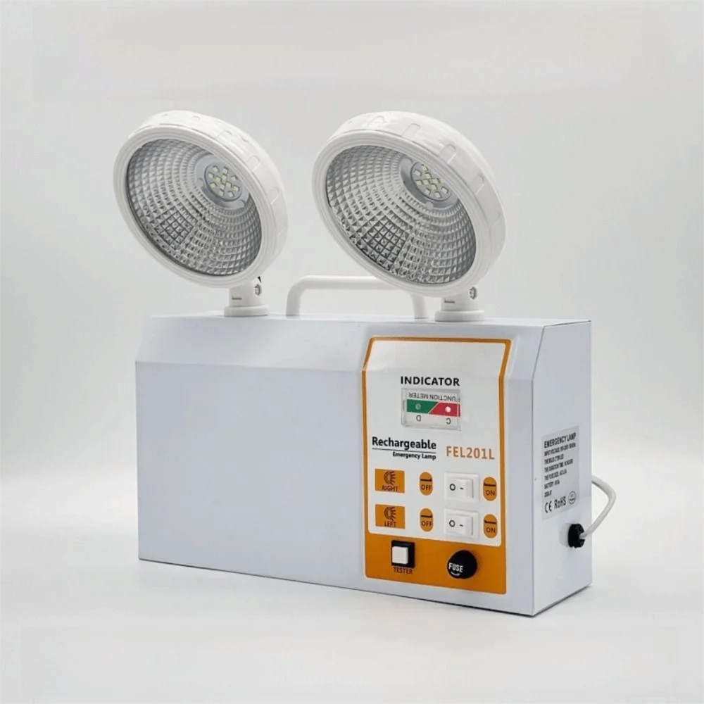 Double Head Emergency Light Wall-Mounted Safety Lighting LED Emergency Light 3W Power Automatic Lighting Fire Emergency Light