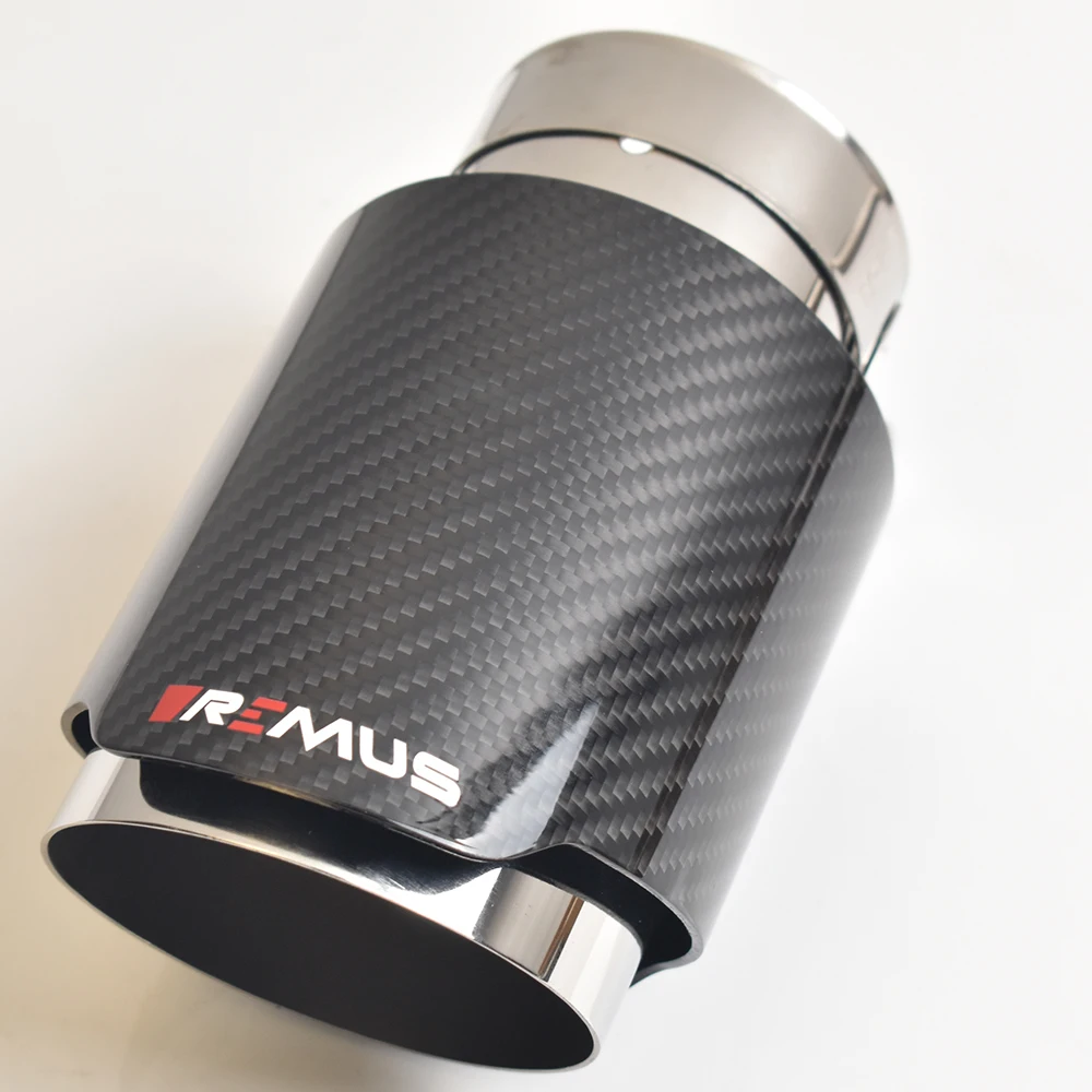 Glossy Twill Fiber Carbon Exhaust Pipe for Car Modification Muffler Tip Nozzles Tails with RMUS