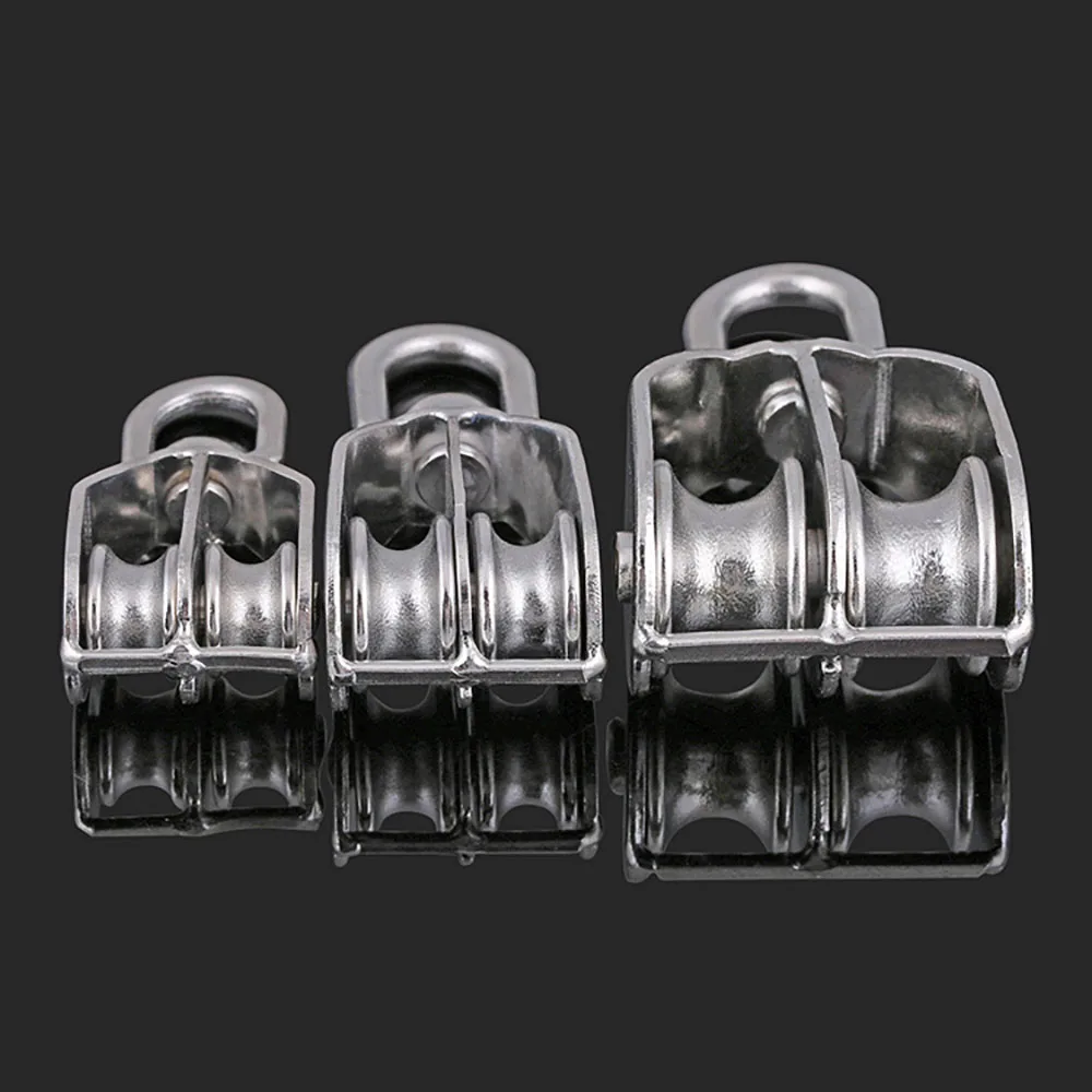 Wire Rope/Chain Traction Fixed Pulley M15 M20 M25 M32 M50 M75 M100 Stainless Steel Lifting Wheel Single/Double Pulley For DIY