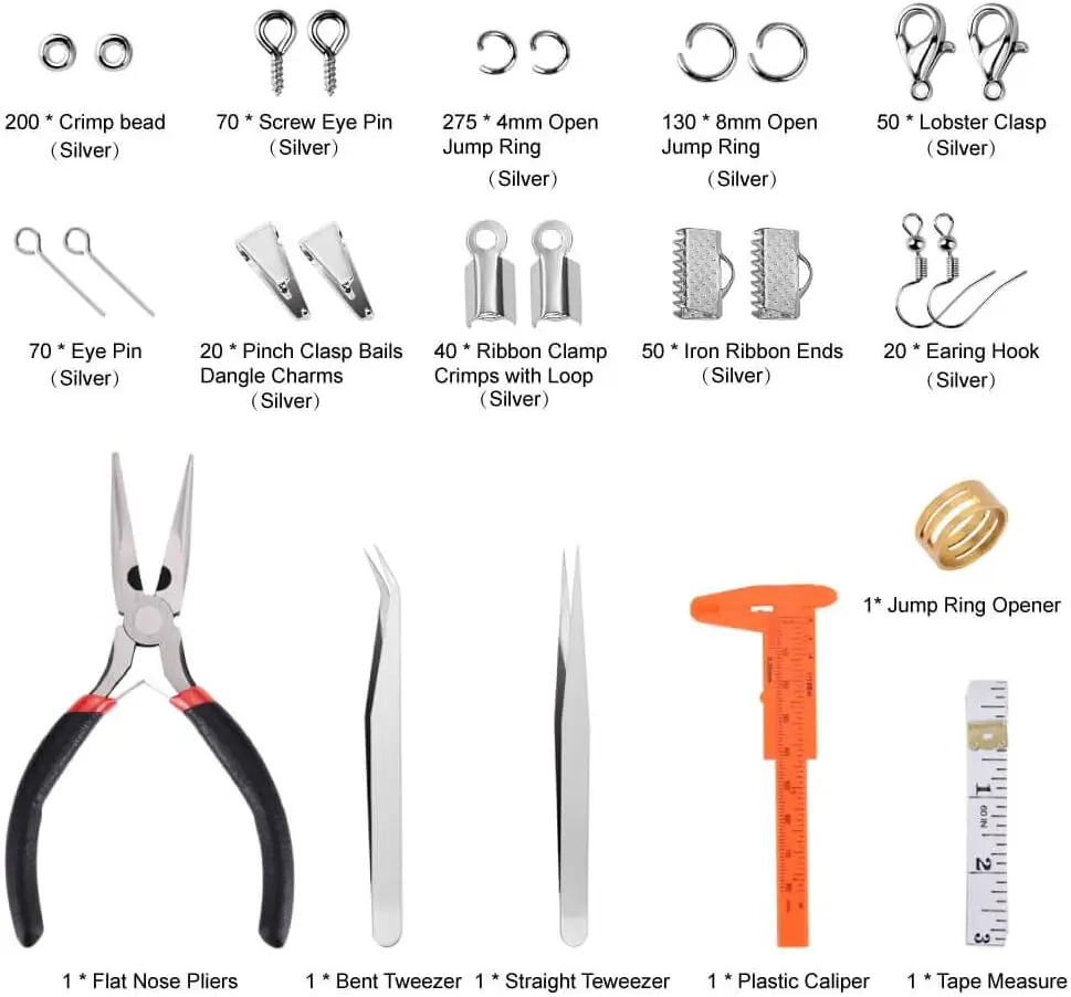 Jewelry Making Supplies Kit Jewelry Repair Tool with Accessories Pliers  Findings and Beading Wires for Adults and Beginners