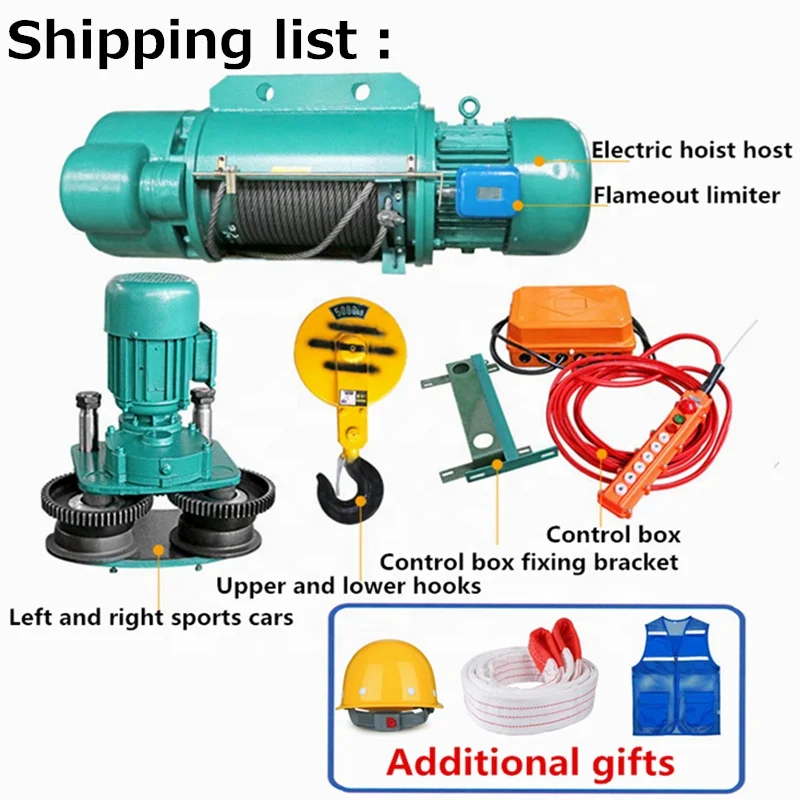 5 2 1 10 3 ton chain CD1 MD1 rope wire mini winch lift small wireless remote crane with trolley control electric hoist