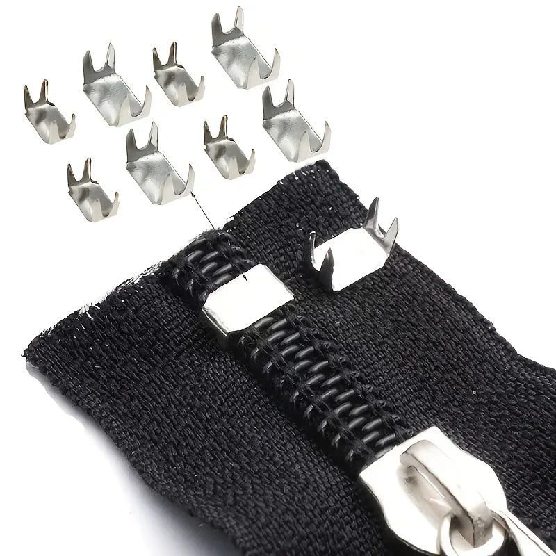 10 20 30 Pack Metal 5# Zipper Head Repair Kit with Four Claw Clips Prevent Slipping Secure Fix