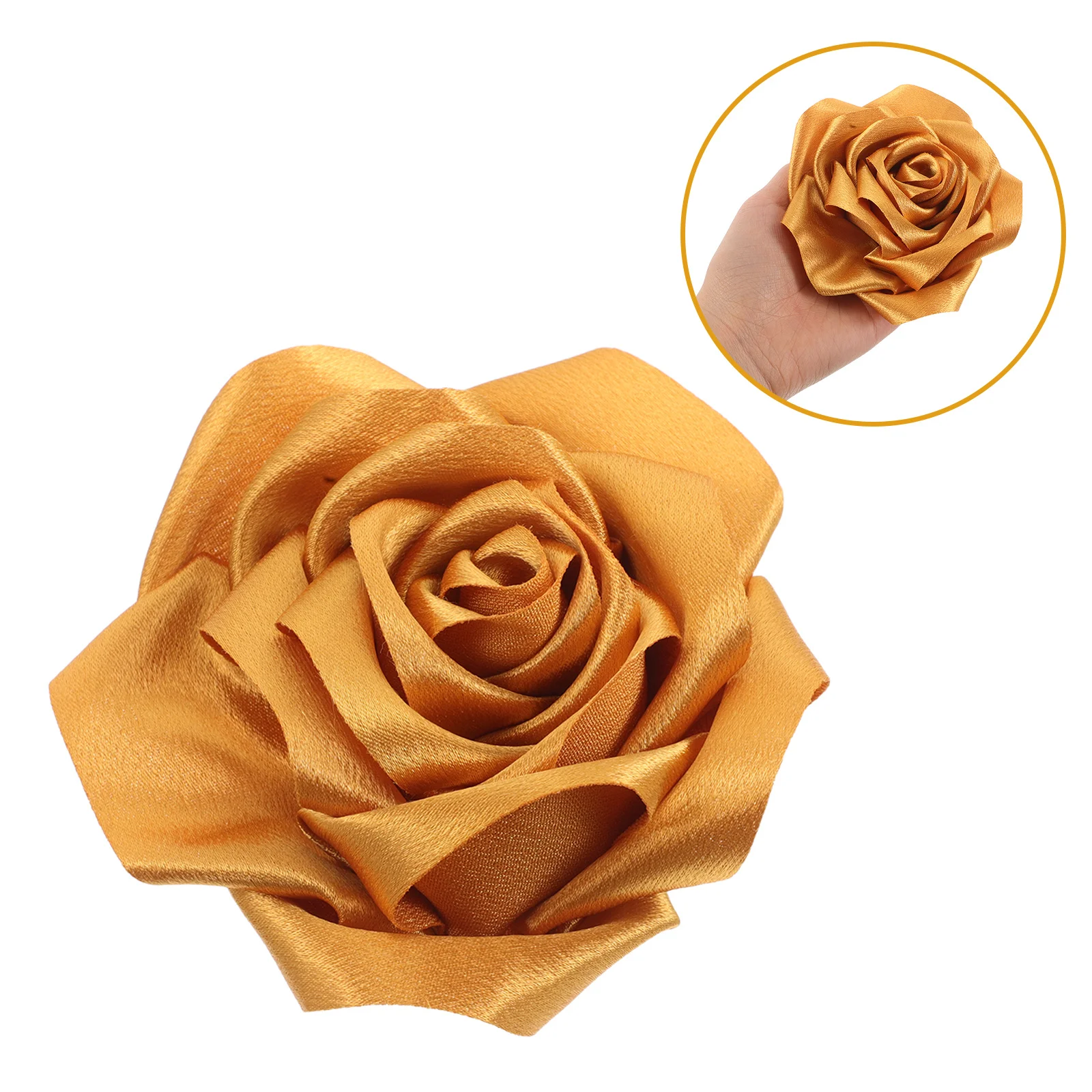 

Large Flower Bud Brooch Pin French Style Satin Fabric Flower Lapel Pin for Dress Coat Sweater Handmade Accessories