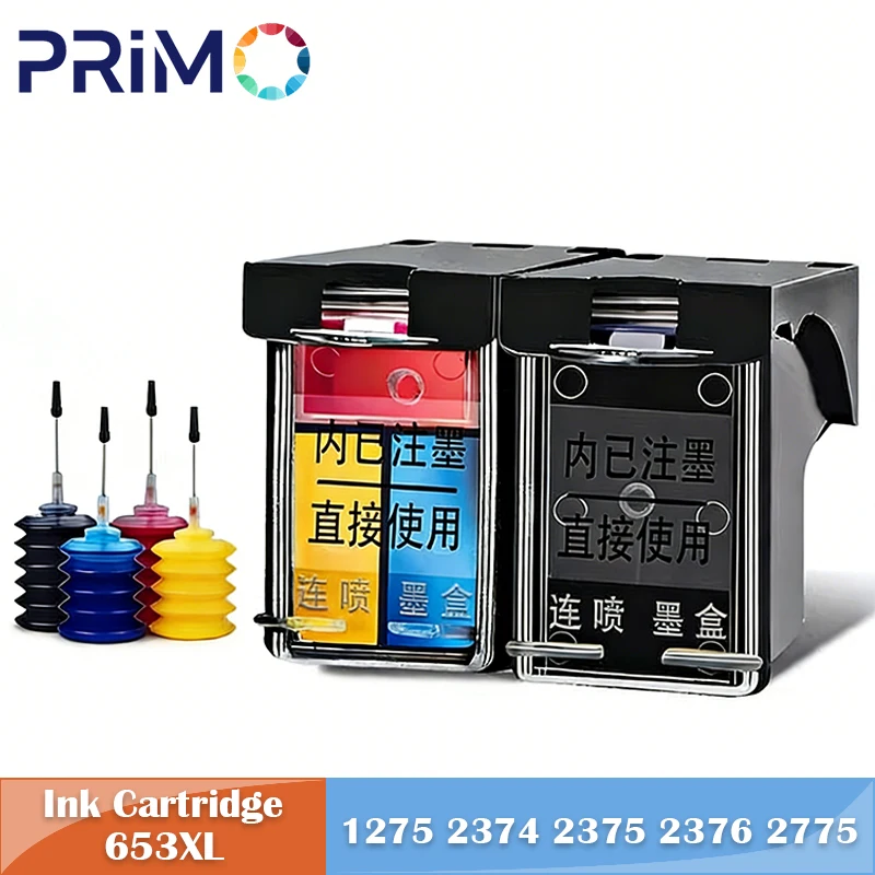 

Многоразовый чернильный картридж 653XL, совместимый с HP Deskjet Ink Advantage 1275, 2374, 2375, 2376, 2775, 2776 Plus, 6475, 6476, 6075 для струйных принтеров