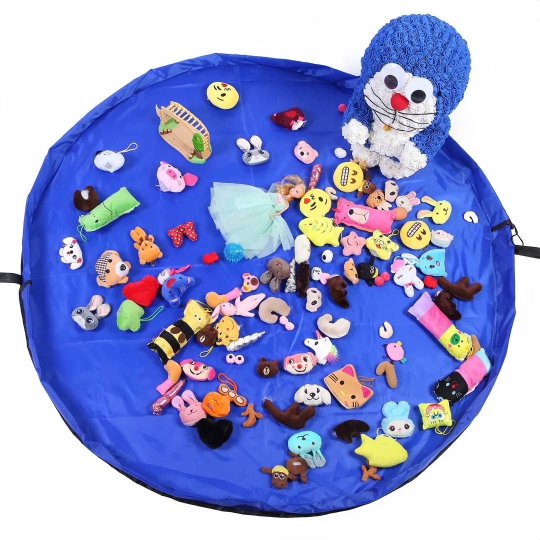 Large Toy Storage Bag 1.5m Diameter - Baby Kids Drawstring Bag Dustproof Quick Organizer for Toys