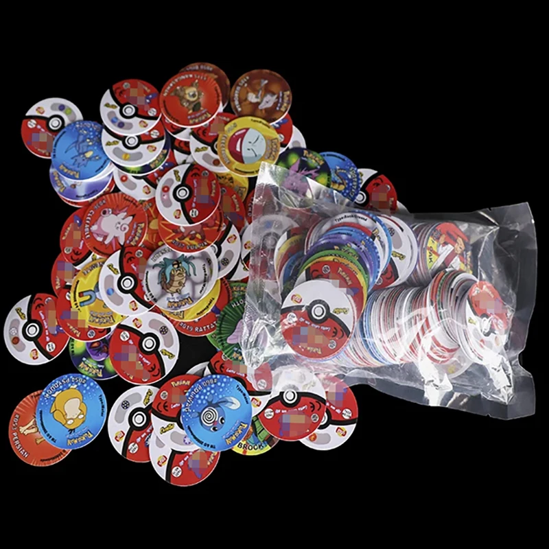 New Lote De Tazos Pokemon 1/2st Generation Full Collection Round Pogs Card Letters Album Pikachu Taps Tasos Childhood Toys Gifts