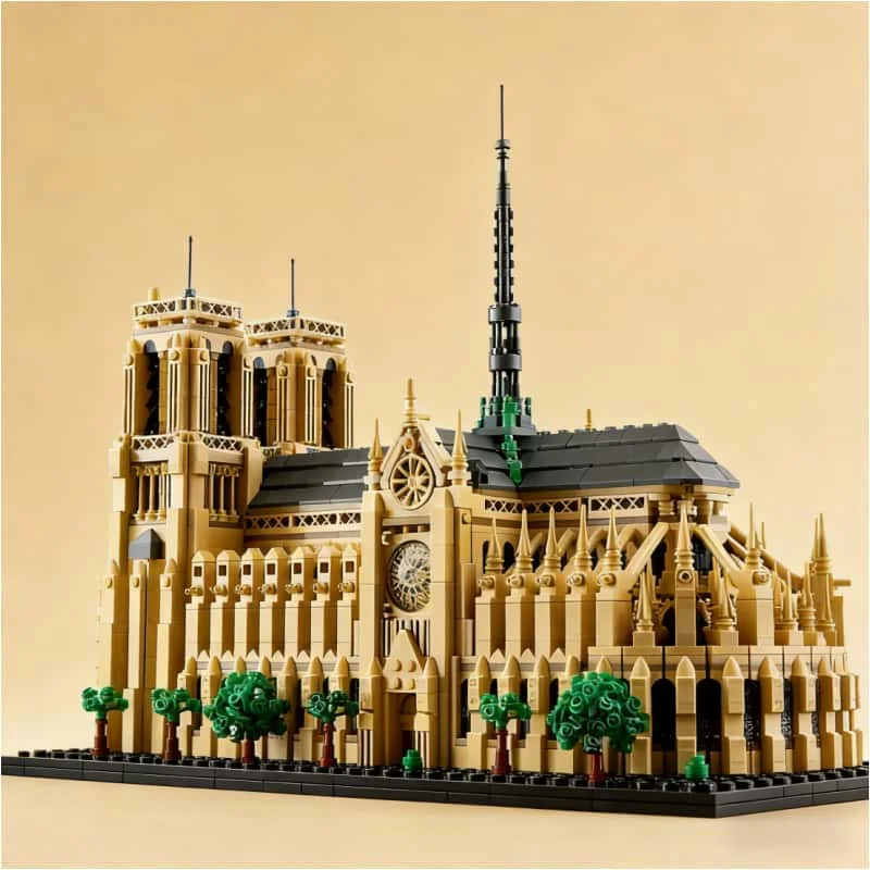 

4383 Pieces of 21061 Notre Dame Cathedral Architectural Model kit family building blocks decoration model adult Christmas Gifts