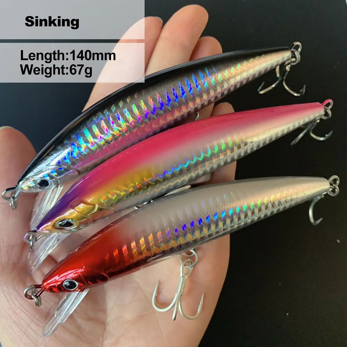 

140mm 67g Big Heavy Sinking Minnow Fishing Lures Pesca Wobbler Jerkbait Bass Pike Carkbait Wobblers Swimbait Professional Bait