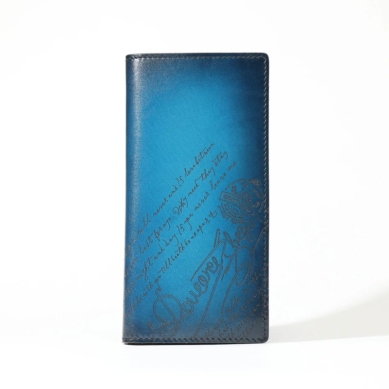 DIMY 2026 New Men's Long Wallet Business Casual Men's Suit Vertical Multi-Card Zipper Leather Wallet
