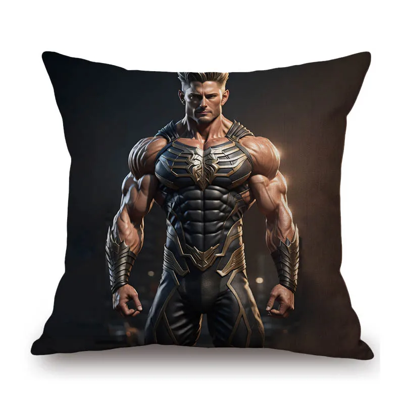 Sexy Muscle Body Warrior Gladiator Cotton Linen Soda Throw Pillow Case Home Decoration  Cushion Cover