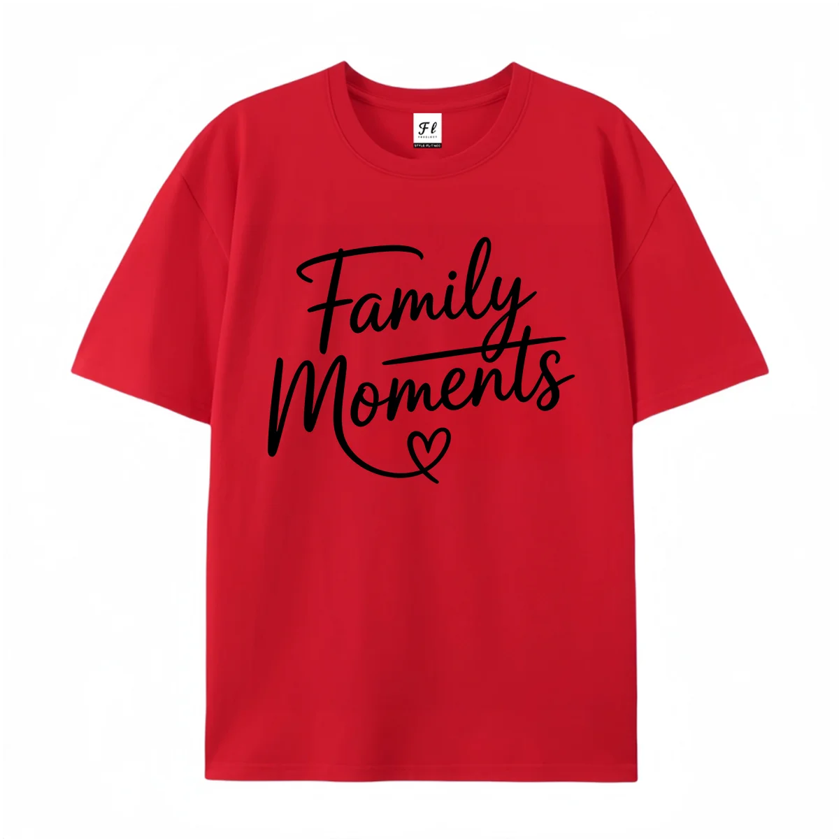 Women Men Family Moments Handwritten Script Graphic T Shirt Summer  Short Sleeve Cotton Tee Sweet Heart Letter Print Fashion Top