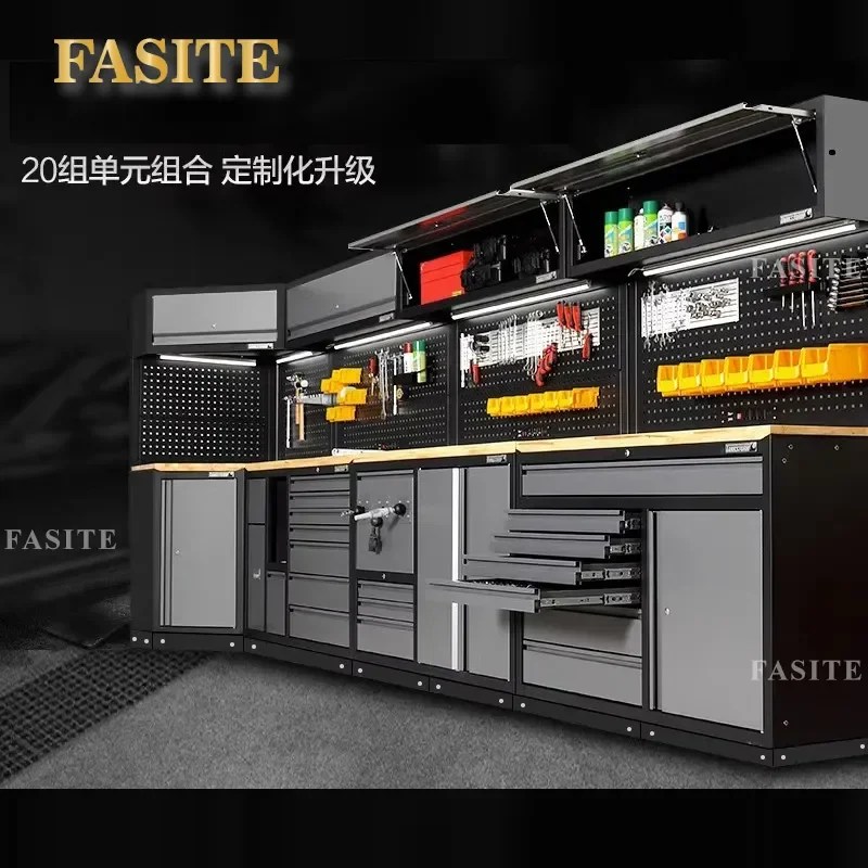 For Auto Repair Multifunctional Combined Tool Cabinet Workstation Iron Workshop Comprehensive Maintenance Station Durable