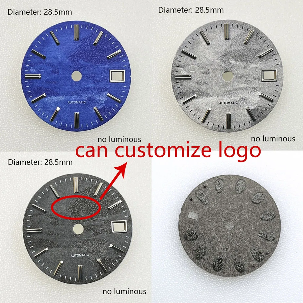 28.5 มม.NH35 หน้าปัดสีเทาคลาวด์ซี GSGS หน้าปัด NH35 เหมาะสำหรับ NH5 การเคลื่อนไหวอัตโนมัติ SBGZ001/SBGH311G นาฬิกาโมดปรับแต่งโลโก้