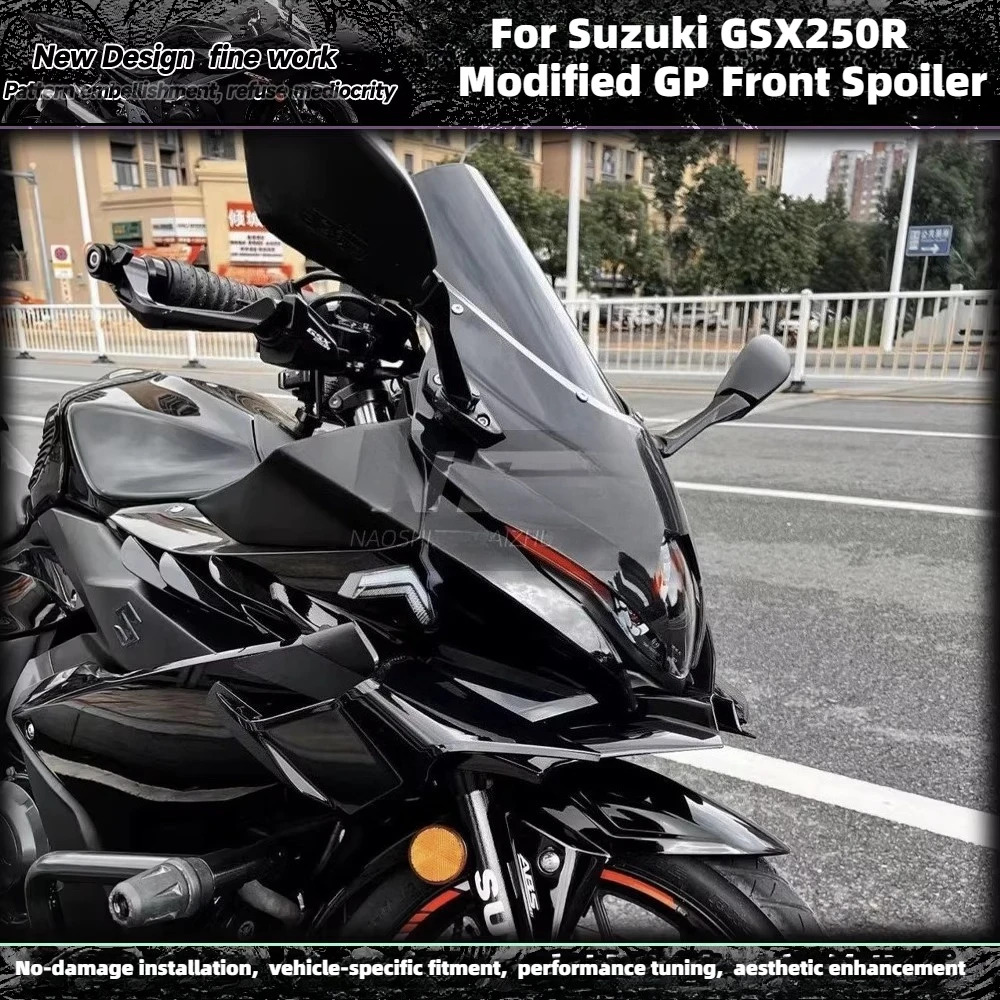 

for Suzuki GSX250R Spoiler Modification, GP Spoiler Shark Fin Rear Hump Lower Lip Black Knight Motorcycle Spoiler Modification