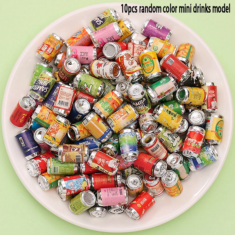 10 Pcs 1:12 Canned Beer Fruit/vegetables/drink Cans Dollhouse Miniature Toy Doll Food Kitchen Living Room Accessories