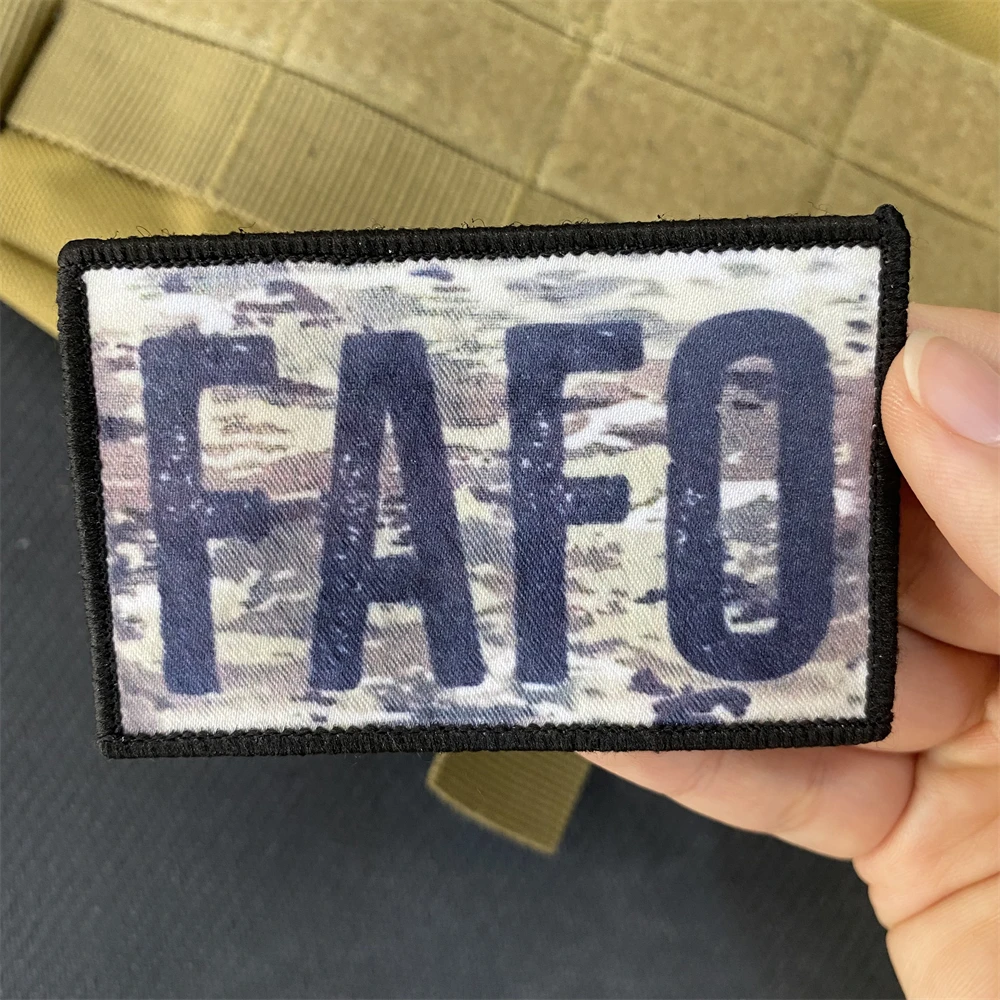 FAFO F-ck Around and Find Out Tactical Morale Badge Patch Printing Hook and Loop Military Army Backpack Helmet Hat Sticker