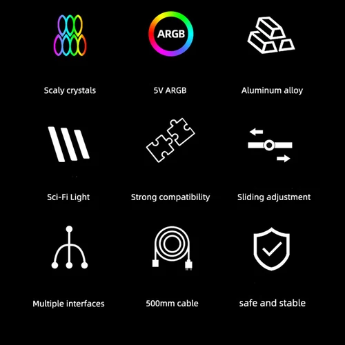 Imagen 2 del producto Soporte de tarjeta gráfica de montaje Horizontal GT8 Dragon Scale ARGB ordenador de escritorio soporte de companheiro de tarjeta gráfica fija