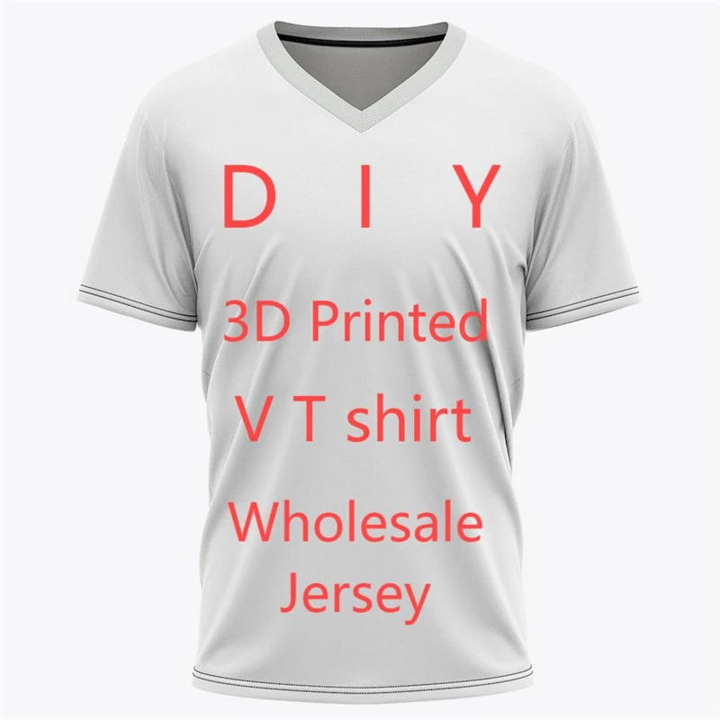 3D Printed Custom V T-shirt Personalized Your Name And Number Football Jersey Club Sportswear Diy Tee Customize Men Tshirt Tops