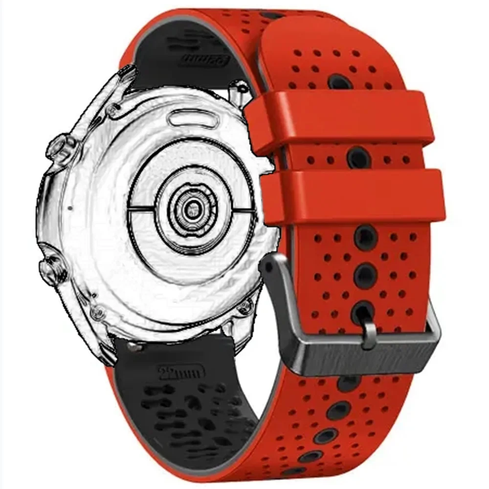 Силиконовый ремешок для часов 22 мм для Suunto 9 Peak/Pro/5 Peak, дышащий умный браслет Raco Vantage M2, запасная часть ремешка для часов