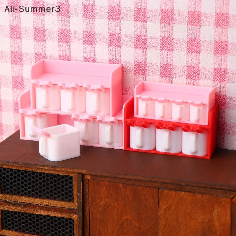 1/12 دمية صغيرة الكرتون التوابل جرة نموذج دمية المطبخ الديكور دمى منزل المشهد اكسسوارات التظاهر اللعب اللعب #3