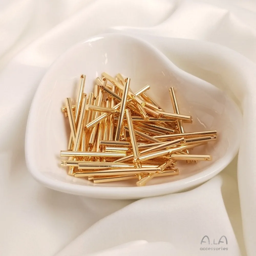 14K الذهب اللون حفر جولة مستقيم عصا معلقة عصا كلمة واحدة قلادة أقراط قلادة قلادة DIY الملحقات #4