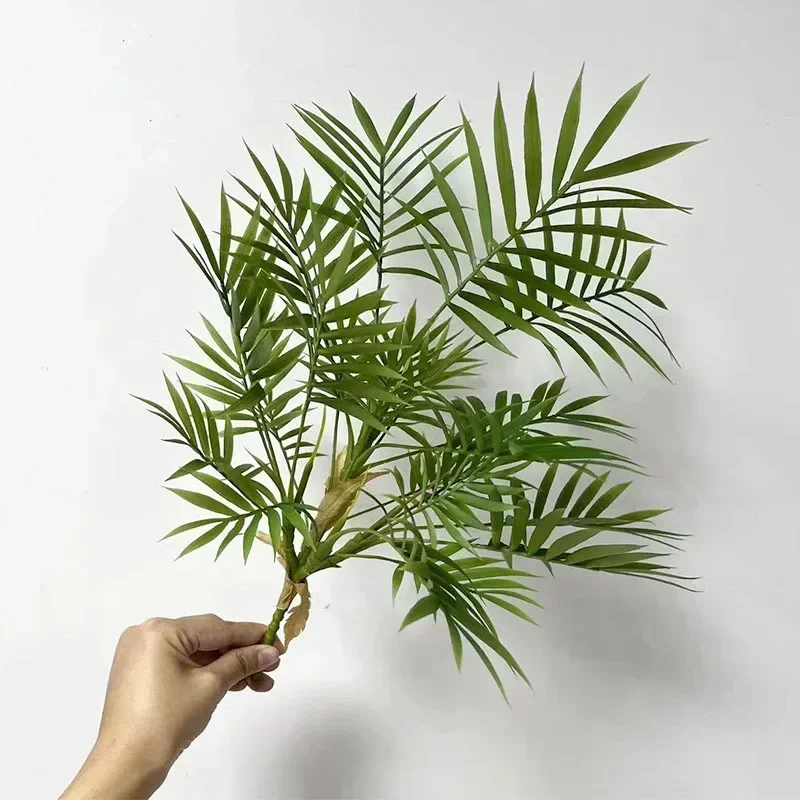 15 Zoll große künstliche Pflanze, tropischer Monstera-Palmenzweig, künstliches Schildkrötenblatt, künstliche Plastikpalme für Haus, Garten, Bürodekoration – Detail 21