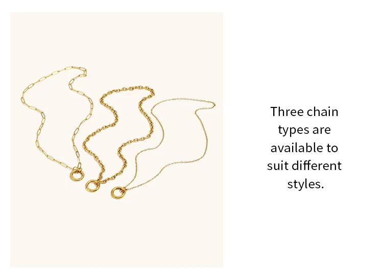 La. Muses Chain Styles Large O-Shaped Spring Buckles DIY Necklaces Stainless Steel Women's Fashion Waterproof Jewelry Gifts