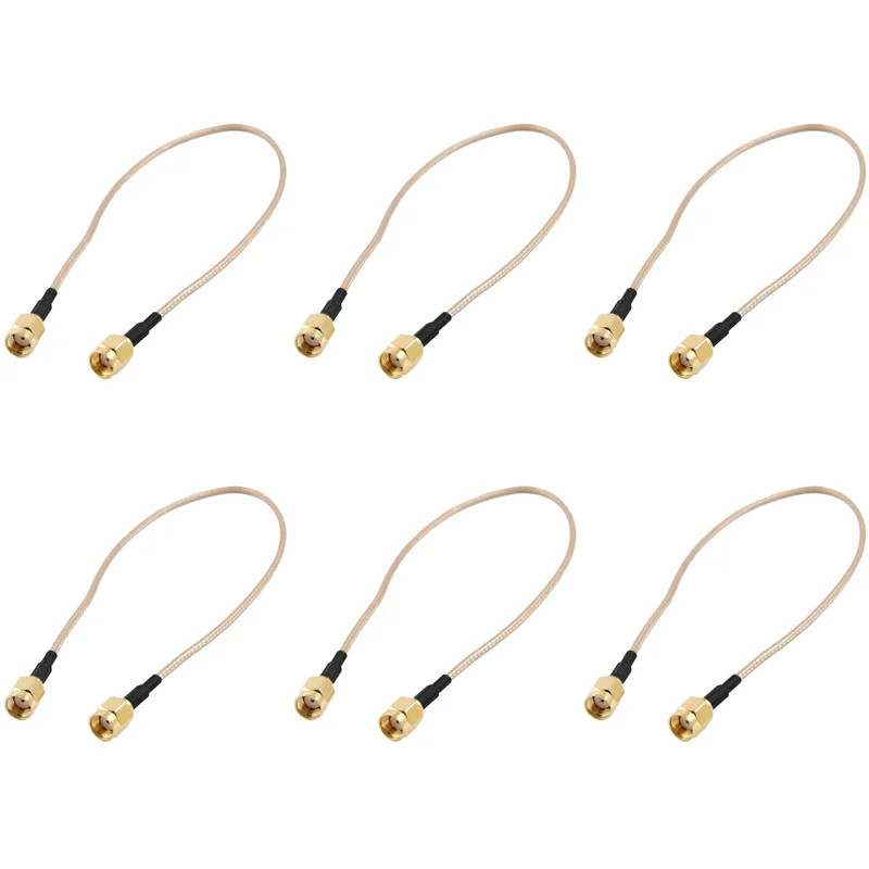 B62B-6 Pcs 12 Inch RP-SMA Female To RP SMA Female Plug RF Pigtail Cable RG316
