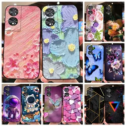 For TCL 40 NxtPaper 4G Case TCL 40NxtPaper Soft Silicone Back Cover Flower Painted TPU Case For TCL40NxtPaper 4G Phone Funda