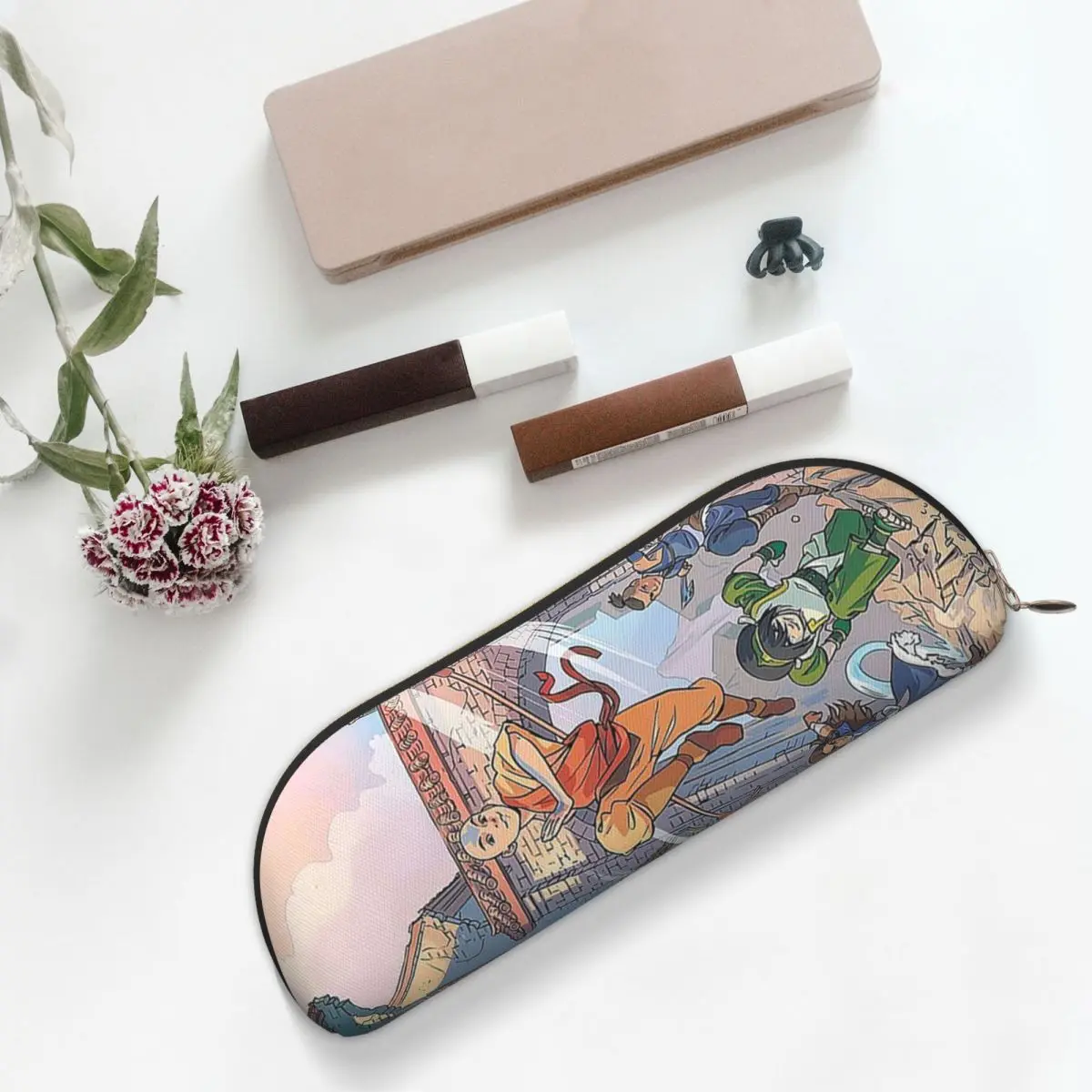 تصميم الصورة الرمزية Aang مقلمة حامل القلم تخزين القرطاسية لوازم تخزين كبيرة صندوق القلم حقيبة أقلام رصاص للبنين بنات هدايا