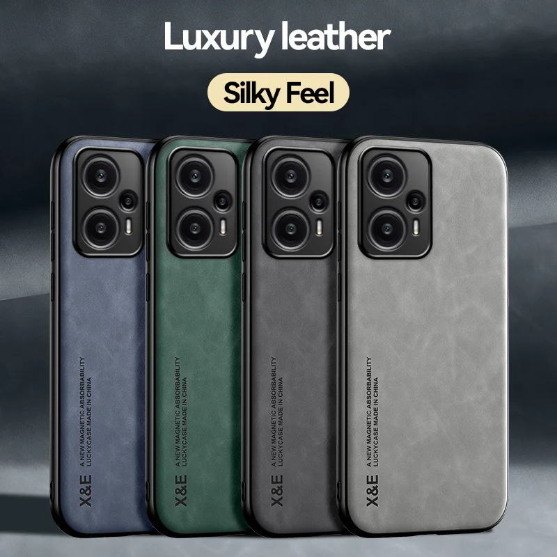 For Xiaomi Poco F5 5G Case Leather Magnetic Car Holder Phone Case For Poko Poxo F5 F 5 5F PocoF5 Bumper Shockproof Back Cover