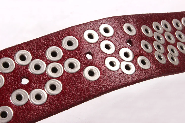 IEFB Punk Leather Belt Baggy Jeans Accessories Irregularly Shaped Circular Rivets Men's Clothing Y2k Decoration Hip Hop 9X955