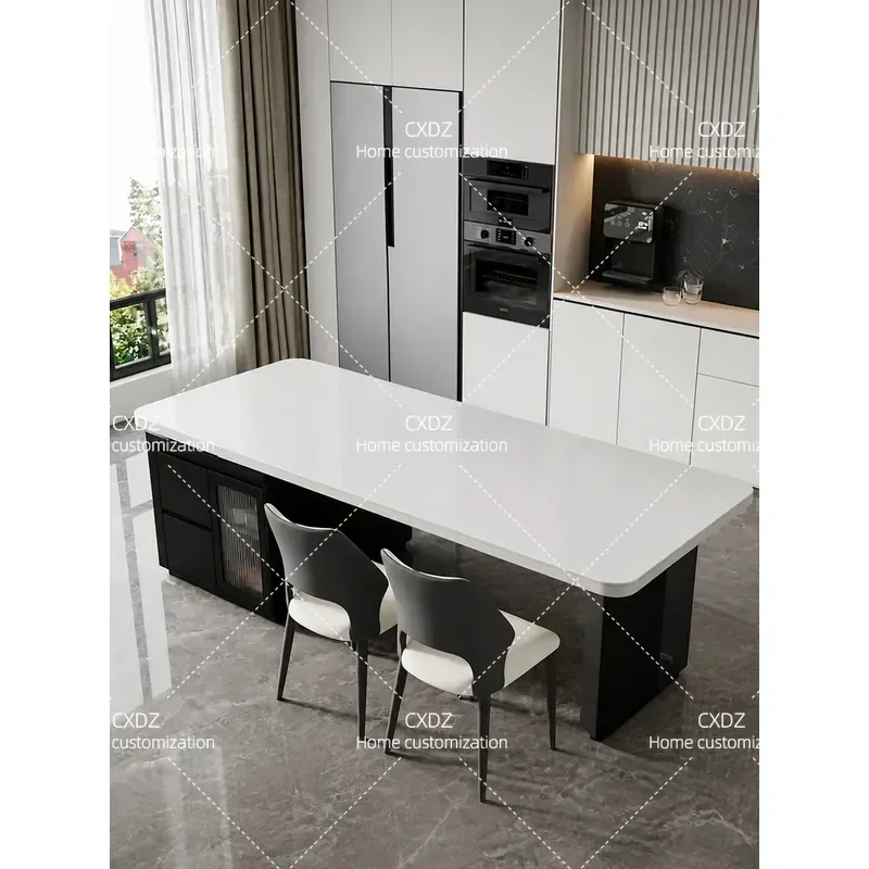 2026 New Smart Island Dining Table Integrated Multifunctional Rock Slab Small Apartment Home Warm Vegetable Desktop